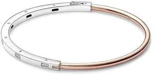 Pandora Signature Two-tone I-D Pave Bangle Pandora Signature Two-tone I-D Pave Bangle
