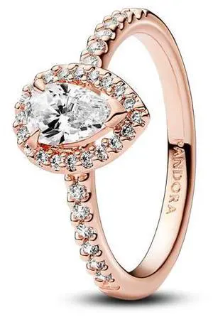 Pandora Sparkling Pear Halo Ring