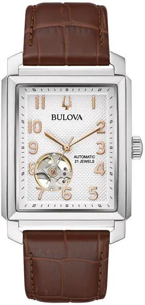 Bulova Sutton Automatic Alligator-Grain Leather Mens Watch