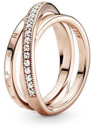 PANDORA Crossover Pave Triple Band Ring