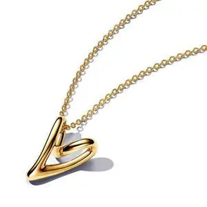 Pandora Organically Shaped Heart Pendant Necklace 14k gold plating