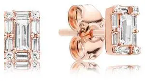 PANDORA Sparkling Square Halo Stud earrings