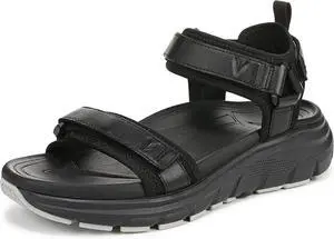 Vionic Womens Walk Max Wanderer Sandal - Black Leather
