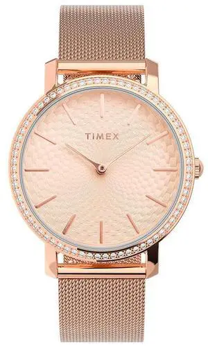 Timex Transcend Crystal Rose Gold-Tone Ladies Watch