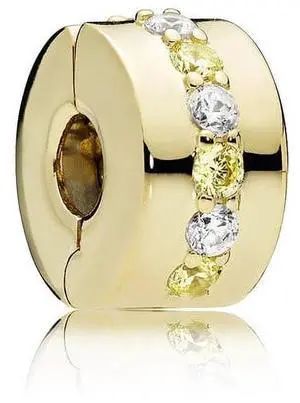 Pandora Yellow Sparkling Row Clip Charm