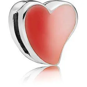 PANDORA Reflexions heart silver clip charm with shaded pink enamel PANDORA Reflexions heart silver clip charm with shaded pink enamel