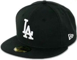 New Era 59Fifty Hat MLB Basic Los Angeles Dodgers LA Black/White Fitted Baseball Cap (7 5/8) New Era 59Fifty Hat MLB Basic Los Angeles Dodgers LA Black/White Fitted Baseball Cap (7 5/8)