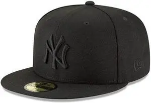 New Era 59Fifty Hat MLB Basic New York Yankees Black/Black Fitted Baseball Cap (7 3/8) New Era 59Fifty Hat MLB Basic New York Yankees Black/Black Fitted Baseball Cap (7 3/8)