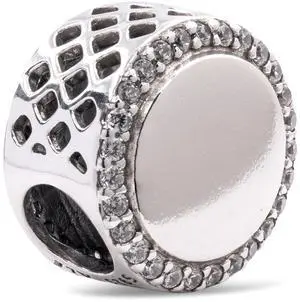 PANDORA Silver charm with clear CZ