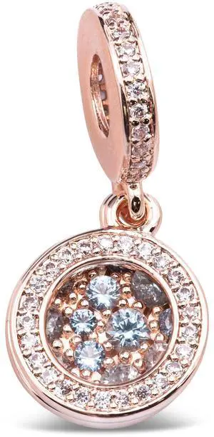 Pandora Colours Sparkling Light Blue Disc Double Dangle Charm - Pandora Colours Sparkling Light Blue Disc Double Dangle Charm -