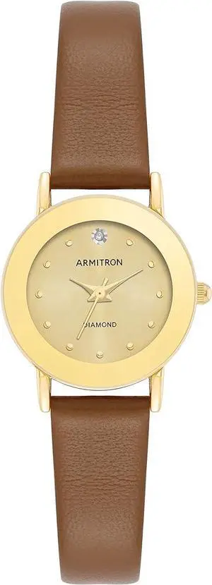 Armitron Genuine Diamond Dial Leather Ladies Watch