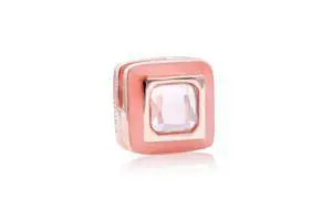 Pandora Reflexions square clip charm in Pandora Rose Pandora Reflexions square clip charm in Pandora Rose