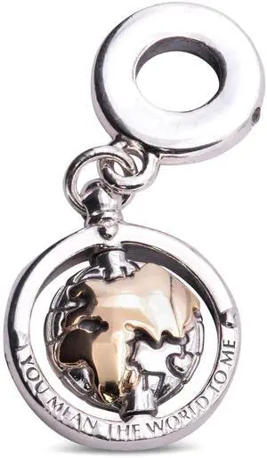 Pandora People Spinning World Dangle Charm - Pandora People Spinning World Dangle Charm -