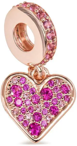 Pandora Pave Freehand Heart Dangle Charm