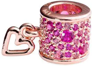 Pandora Pave Freehand Heart Barrel Charm