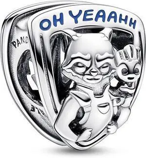 Pandora Marvel Guardians of the Galaxy Rocket Raccoon & Groot Emblem Charm