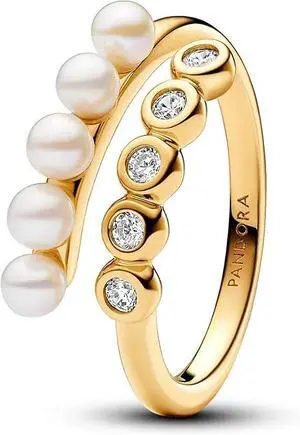 Pandora Treated Freshwater Cultured Pearls & Stones Open Ring