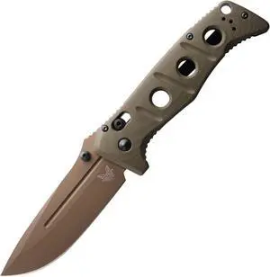 Benchmade Adamas - OD Green G10 - Drop-Point Tactical Folding Knife - Flat Earth CPM-CruWear Blade