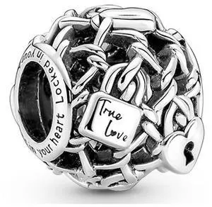 Pandora Openwork Chain Link Padlock Charm Pandora Openwork Chain Link Padlock Charm