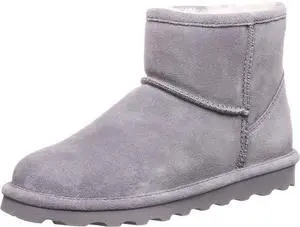 BEARPAW Womens Alyssa Charcoal Fur Ankle Boot - Grey - 12 BEARPAW Womens Alyssa Charcoal Fur Ankle Boot - Grey - 12