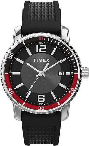 Timex Trend 41mm Black Silicone Strap Mens Watch Timex Trend 41mm Black Silicone Strap Mens Watch