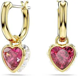 Swarovski Chroma Drop Earrings - Heart - Red - Gold-tone Plated Swarovski Chroma Drop Earrings - Heart - Red - Gold-tone Plated