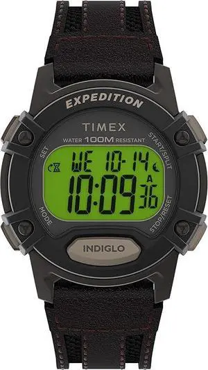 Timex Expedition Digital 41mm Leather Mens Watch Timex Expedition Digital 41mm Leather Mens Watch