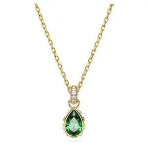 Swarovski Chroma Pendant - Pear Cut - Green - Gold-tone Plated Swarovski Chroma Pendant - Pear Cut - Green - Gold-tone Plated