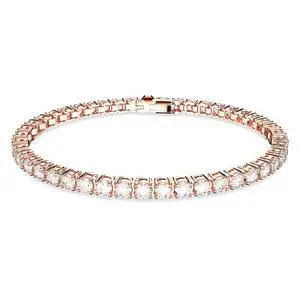 Swarovski Matrix Tennis Bracelet - Round Cut - White - Rose Gold-tone Plated - Medium Swarovski Matrix Tennis Bracelet - Round Cut - White - Rose Gold-tone Plated - Medium