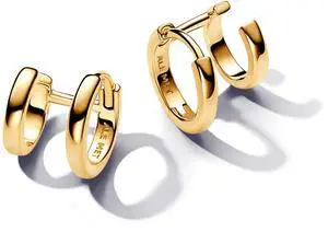 Pandora Double Huggie Hoop Earrings 14k gold plating Pandora Double Huggie Hoop Earrings 14k gold plating