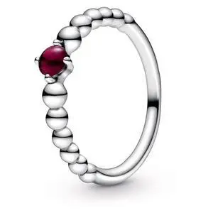 Pandora Dark Red Beaded Ring Pandora Dark Red Beaded Ring