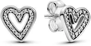 Pandora Sparkling Freehand Heart Stud Earrings Pandora Sparkling Freehand Heart Stud Earrings