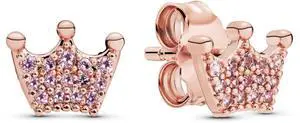 Pandora Pink Crown Stud Earrings Pandora Pink Crown Stud Earrings