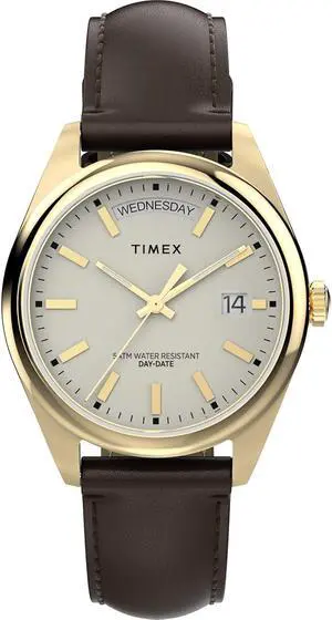 Timex Classic Day-Date Leather Ladies Watch Timex Classic Day-Date Leather Ladies Watch