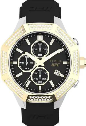 Timex UFC King Chrongraph Black Silicone Mens Watch TW2V85200 Timex UFC King Chrongraph Black Silicone Mens Watch TW2V85200