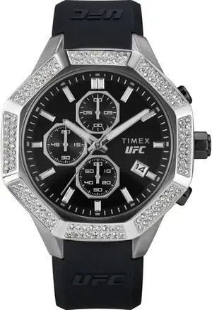 Timex UFC King Chrongraph Black Silicone Mens Watch Timex UFC King Chrongraph Black Silicone Mens Watch