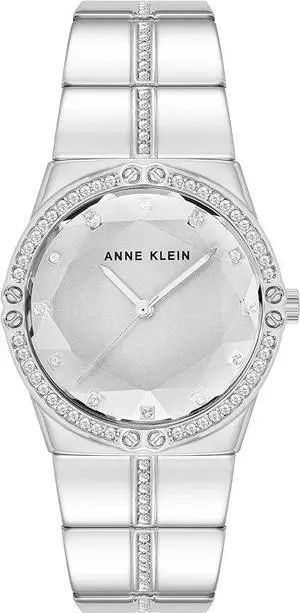 Anne Klein Silver-Tone 116-Crystal Bezel and Link Bracelet Ladies Watch Anne Klein Silver-Tone 116-Crystal Bezel and Link Bracelet Ladies Watch