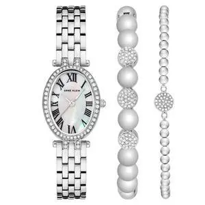 Anne Klein Petite Silver-Tone Oval Case Ladies Watch AK-3971SVST Anne Klein Petite Silver-Tone Oval Case Ladies Watch AK-3971SVST