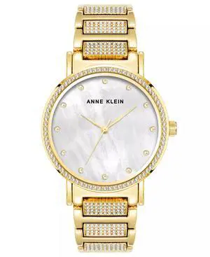 Anne Klein Crystal Bezel and Bracelet White Mother-of-Pearl Ladies Watch AK-4004MPGB Anne Klein Crystal Bezel and Bracelet White Mother-of-Pearl Ladies Watch AK-4004MPGB