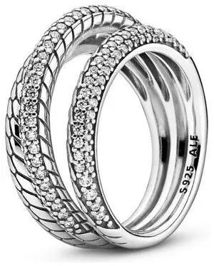 Pandora Triple Band Snake Chain Pattern Ring Pandora Triple Band Snake Chain Pattern Ring