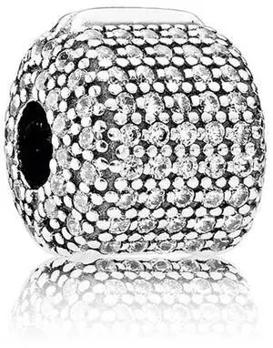 Pandora Pave Barrel Clip Charm - Pandora Pave Barrel Clip Charm -