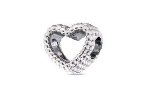 PANDORA Beaded Open Heart Charm PANDORA Beaded Open Heart Charm