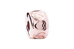 Pandora Row of Hearts Rose Gold-Plated Clip Charm - Heart Design Bead for Pandora Moments Bracelets Pandora Row of Hearts Rose Gold-Plated Clip Charm - Heart Design Bead for Pandora Moments Bracelets