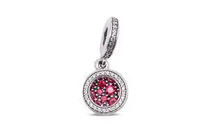 Pandora Colours Sparkling Red Disc Double Dangle Charm - Pandora Colours Sparkling Red Disc Double Dangle Charm -