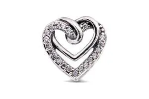 Pandora People Sparkling Entwined Hearts Charm - Pandora People Sparkling Entwined Hearts Charm -