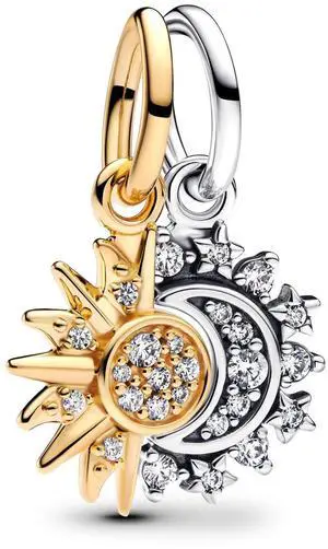 Pandora Moments Splittable Sun & Moon Dangle Charm Pandora Moments Splittable Sun & Moon Dangle Charm