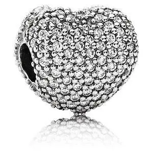 PANDORA Pave Open My Heart Clip - Clear CZ - PANDORA Pave Open My Heart Clip - Clear CZ -