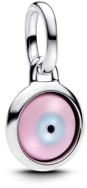 Pandora Engravable Evil Eye Murano Glass Mini Dangle Charm Sterling silver Pandora Engravable Evil Eye Murano Glass Mini Dangle Charm Sterling silver