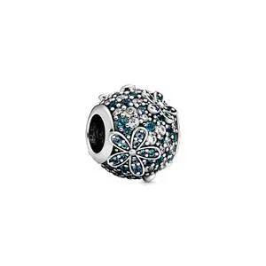 PANDORA Teal Pave Daisy Flower Charm PANDORA Teal Pave Daisy Flower Charm