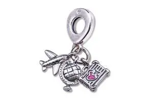 Pandora Airplane Globe & Suitcase Dangle Pandora Airplane Globe & Suitcase Dangle